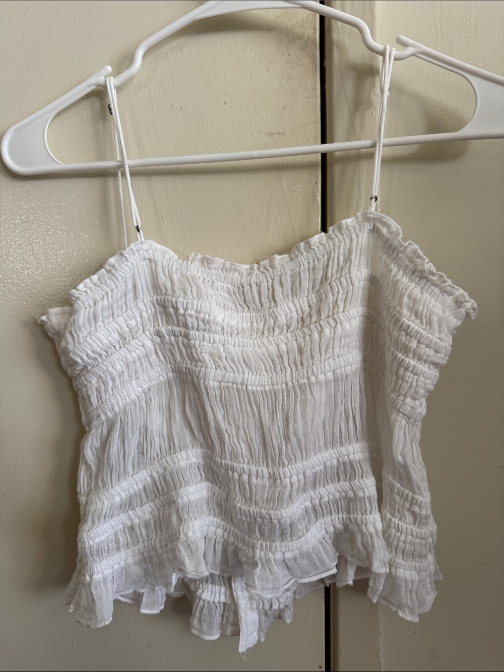 White Button-Front Ruffled Cami Top - Picture 4 of 4